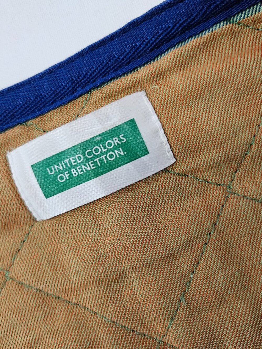 Vintage Benetton Rainbow Patchwork Quilted Colorblock Plaid Liner Jacket M/L - Picture 5 of 13